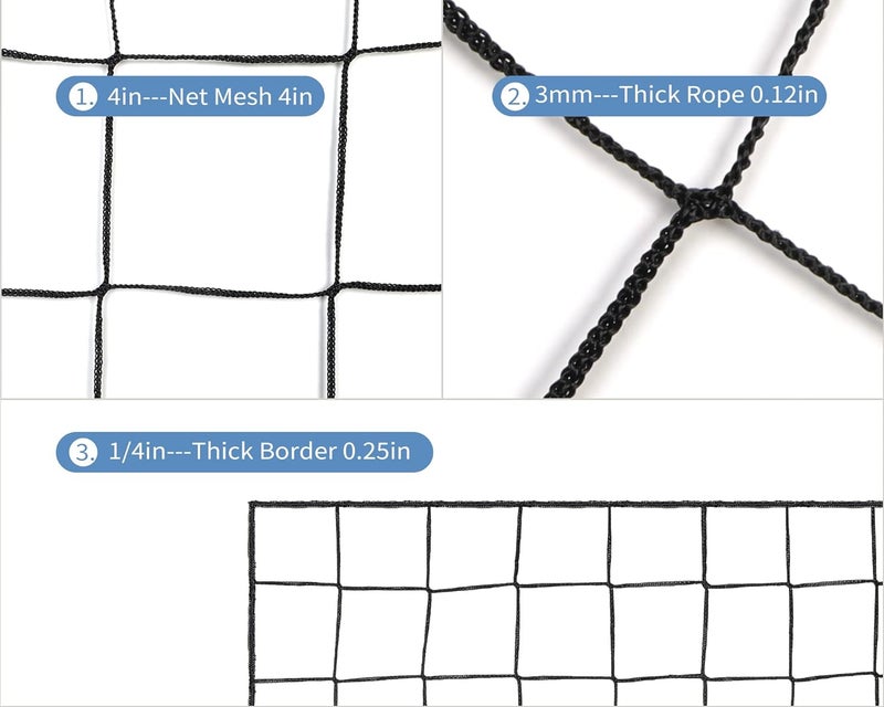 Fahnemt Soccer Netting High Impact Sports Practice Barrier Net, Nylon Hitting Netting for Soccer, Hockey, Basketball, Football - Image 2